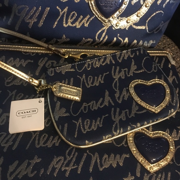 Coach RARE New York script tote +wallet+case 3 SET - Picture 7 of 8